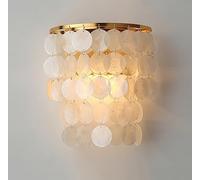 TPWEWRX Modern Seashells Wall Lamp Living Room Wall Sconce Lighting Fixtures Mini Satin Nickel Seashell Decor Wall Lights Bedroom Bedside Wall lamp Hallway Aisle Wall Light (B)