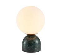 TPWEWRX Nordic Modern Glass Desk Lamp with Marble Base Creative Living Room Table Lamp Simple Bedroom Table Lamp Bedside Study Table Light (Green)