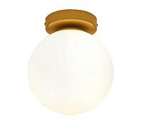 TPWEWRX Nordic Modern Globe Ceiling Light Brass Base Entrance Porch Ceiling Lamp Minimalist Ceiling Light Fixtures for Kitchen Island Foyer Hallway Bedroom Living Dining Room (20cm)