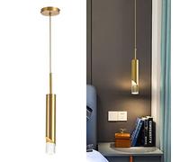 TPWEWRX Nordic Modern Pendant Light Fixtures Minimalist Design Ceiling Hanging Light Chandelier Pendant Lighting for Kitchen Living Room Bedroom Restaurant (Warm Light,Gold 1-Light)