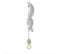 TPWEWRX Nordic Modern Pendant Light Fixtures Resin Squirrel Children's Room Ceiling Hanging Light Kid's Room Chandelier Animal Decor Lamp for Kitchen Island Living Room Bedroom (White)