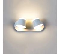 TPWEWRX Nordic Modern Wall Sconce Study Room Simple Wall Light Lighting Fixtures Living Room Wall Lamp Hallway Bedside Wall Lights for Bedroom (White,2-Light)