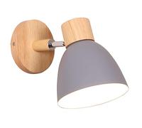 TPWEWRX Wall Sconce Lamps Lighting Fixture Macaron Wall lamp Solid Wood Base Minimalist Wall Lights for Children's Bedside Kid's Bedroom Living Room Aisle (Grey)