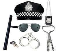 TPXIHAD Adult Police Costume, Women Men Girls Boys Police Outfit with Accessories, Adult Halloween Costume for Party Role Play Cosplay Costumes Set
