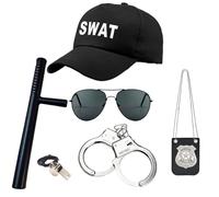 TPXIHAD Adult Police Costume, Women Men Girls Boys Police Outfit with Accessories, Adult Halloween Costume for Party Role Play Cosplay Costumes Set