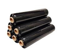 TPZ Multi Use Strong Cling Film | Tear Resistant, Water & Moisture Proof Shrink Wrap | Easy to Use Pallet Wrap 400mm x 250m (Black, 6 Rolls)