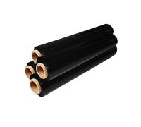 TPZ | TPZ The Packaging Zone Multi Use Strong Pallet Wrap Cling Film | Tear Resistant | Water & Moisture Proof Pallet Stretch Shrink Wrap | Easy To Use Pallet Wrap 400mm X 250m (Black, 4 Rolls)