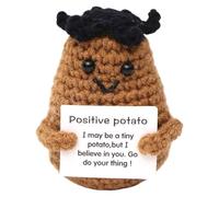TPZORJX 1 x Funny Positive Potato Doll, Mini Potato Knitting Doll, Creative Knitting Wool Pocket Hugs Motivational Gifts, Energy Cards, Girlfriend Gifts, Inspirational Birthday Gifts