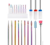 TPZORJX 13Pcs Professional Ceramic Nail Drill Bits, Nail Drill Bit for Acrylic Gel Nails, Nail Art Tools Cuticle Cutter