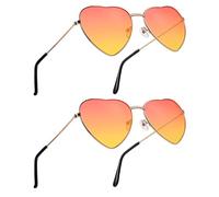 TPZORJX 2 Pairs Heart Shaped Sunglasses, Hippie Sunglasses, Heart Shaped Retro Sunglasses 60s 70s Style for Men Women Hippie Glasses Heart Shaped Sunglasses