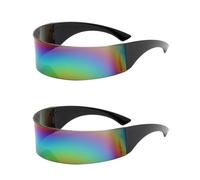 TPZORJX 2 Pieces Snapback Cap, Futuristic Sunglasses, Futuristic Mirrored Sunglasses, Cool Space Glasses, Futuristic Sunglasses, for Role Playing, Party