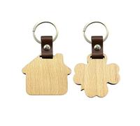 TPZORJX 2 Pieces Wooden Lucky Charm Keychain,DIY Keychain,Blank Wooden Keychain,Suitable for Men and Women,6mm Thickness,Celebration of the New Home,Home Entrance Gift