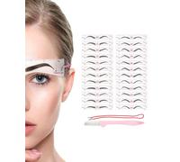TPZORJX 24 Pairs Eyebrow Stencils for Women, Reusable Silicone Eyebrow Card, Head-Mounted, One-Piece Hollow Foot Eyebrow Card, Eyebrow Drawing and Eyebrow Trimming Artifact