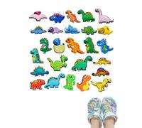 TPZORJX 26 Pieces Crocs, Crocs Pins Children, Shoe Charms, Dinosaur Shoe Pins, Cartoon Shoe Decorations, Shoe Pin Decoration, Shoe Charm for Children, Girls and Boys, Stainless Steel