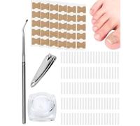 TPZORJX 50 Pieces Painless Toenail Smoothing Strips with Toenail Lifter, with 50 Toenail Correction Stickers, Correction of Ingrown Toenails, Simple Tool Set for Ingrown Toenails