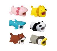 TPZORJX 6pcs Cable Protector Animal Biting Cute Charging Cable Protector Animal Panda Penguin Tiger Lizard Charging Cable Protector Animal Set for Most Mobile Phones and iPad Chargers