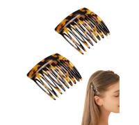 TPZORJX Pack of 2 Hair Combs for Plugging, Split Tooth Plug-in Comb, French Twist Hair Combs, Side Combs Hair Comb for Girls and Women