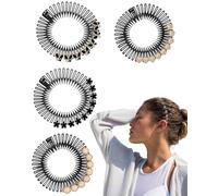 TPZORJX Pack of 4 Girls' Headbands, Hair Bands for Women with Toothed Comb, Non-Slip Hard Plastic Headbands, Full Circular Stretch Comb for Girls, Women, Elastic Hair Clips in Wavy Shape