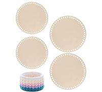 TPZORJX Wooden Bottom Basket, 4 Pcs Natural Wooden Base for Basket, Natural Ellipse Wood Bottom Basket, Natural Wooden Base Basket for Crochet DIY for Weaving Bag, 15/20 cm