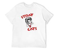 TqaSerHqs Stray Cats 'Cats Logo' T-Shirt T-Shirt White XL