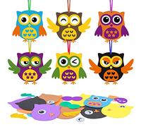 Tqcplfdiddo 12 Pack Owl Craft Kits for Kids DIY Autumn Creative Set with Foam Stickers for Children Arts Crafts Fall Party Supply