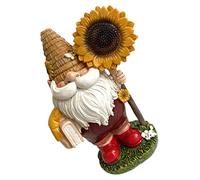 Tqcplfdiddo 1Pc Sunflower Gnome Statue Spring Gnome Garden Decor for Bee Festival present Realistic Design for Outdoor Ornaments Addition to Spring Parties Celebrations