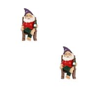 Tqcplfdiddo 2pcs Charming Small Dwarf Ornament Creative Resin Gnome Statue for Home Adorable Gnome Craft for Fun Unique Outdoor Decoration