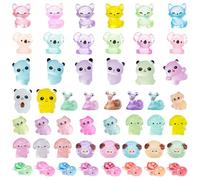 Tqcplfdiddo 50pcs Mini Resin Animals, Glow In The Dark Tiny Resin Animals Miniature Little Small Animal Figures for Micro Fairy Garden Landscape Accessories Dollhouse