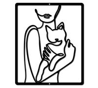 Tqcplfdiddo Cat Metal Wall Art Decor Human Black Wall Signs Iron Hanging Metal Ornament Sculpture for Balcony Garden Home Living Room Decoration Outdoor Indoor Kitchen Office Gifts 11.8x9.8Inch