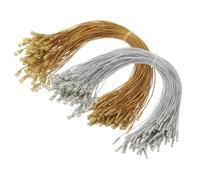 Tqcplfdiddo Christmas Ornament Hooks, 100 Pcs LED String Light Hanging Cable Holiday Decor Gift Tag Hanger with Snap Lock for Valentine's Halloween, Gold, Silver