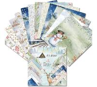 Tqcplfdiddo Christmas Scrapbook Paper, Scrapbook Background Pad, Card Making Accessories, 6×6 Inch Winter Christmas Theme Scrapbook Paper, for Greeting Cards, Box Packaging
