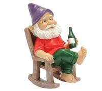 Tqcplfdiddo Funny Garden Gnomes Decoration Statue Resin Rocking Chair Dwarf Ornament Mini Garden Gnome Statue Ornaments Gnomes Outdoor