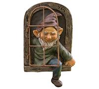 Tqcplfdiddo Garden Gnomes - Adorable Funny Lawn Decorations, Dwarf Resin Ornaments | Elff Out The Door Tree, Fade-Resistant Hanging Garden Tree Decoration for Backyard Walkway Porch