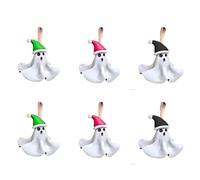 Tqcplfdiddo Halloween Ghost Hanging Ornaments for Tree,Cute 3D Decoration Halloween Decorations Ornaments Resin Decorative Mini Ghost Decoration for Christmas (6 PCS)
