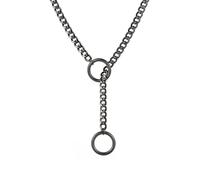 Tqcplfdiddo Heart O Ring Slip Chain Choker Necklace for Women Stainless Steel Cuban Chain Heart Y-shape Necklace Punk Rock Collar Necklaces Adjustable Necklace for Men