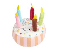 Tqcplfdiddo Plush Squeaky Dog Toy, Dog Toy, Cuddly Toy, Squeaky, Chew Toy for Teething in the Shape of a Birthday Cake, Pet Supplies for Small and Medium Dogs