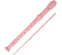 Tqcplfdiddo Soprano Recorder Descant Flauta Recorder 8 Hole ABS Clarinet German Style Treble Flute C Key for Kids Children with Fingering Chart Instructions with Cleaning Rod Bag Pink