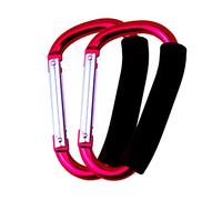 Tqcplfdiddo Stroller Hooks by Baby,2 pcs Carabiner Stroller Hook Organizer for Hanging Purses, Diaper Bag, Shopping Bags. Clip Fits Single/Twin Travel Systems, Car Seats and Joggers (Red)