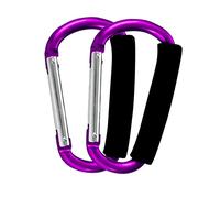 Tqcplfdiddo Stroller Hooks by Baby,2 pcs Carabiner Stroller Hook Organizer for Hanging Purses, Diaper Bag, Shopping Bags. Clip Fits Single/Twin Travel Systems, Car Seats and Joggers (Purple)