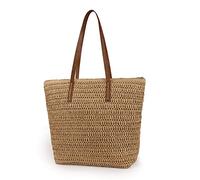 Tqcplfdiddo Womens Large Straw Beach Tote Bag Handmade Woven Shoulder Bag Handbag Purse for Summer