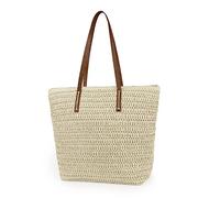 Tqcplfdiddo Womens Large Straw Beach Tote Bag Handmade Woven Shoulder Bag Handbag Purse for Summer