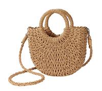 Tqcplfdiddo Womens Straw Beach Bag Woven Crossbody Shoulder Bags Top Handle Satchel Handbag Purse for Summer