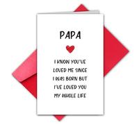 TQDaiker Lovely Father’s Day Card for Papa, Funny Fathers Day Card for Dad, Impressively Gift from Son Daughter, “I’ve Loved You My Whole Life.”