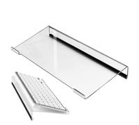 TQEBWUS 43.18x15.24x3.81cm Acrylic Transparent Keyboard Riser Stand, Tilted PC Keyboard Stand Acrylic Ergonomic Keyboard Riser, Acrylic Tilt Transparent Clear Keyboard Lift Tray Holder