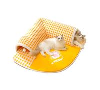 TQEBWUS Cat Bed with Tunnel,Soft 2 in 1 Plush Cat Tunnel | Large Cat Bed Cave with Non-Slip Bottom, Washable Play Tunnel, Cat Tunnel Rug, Cat Hideaway for Small Pets