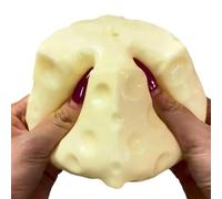 TQEBWUS Cheese Squeeze Toy, 10x10x10cm Square Cheese Stress Ball, Cheeses Sensory Squeeze Tool, Realistic Food Shape Fidget, Food Shape Pinch Vent Toy For Adults Workers Home Travel Car Rides