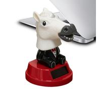 TQEBWUS Dashboard Figurines,Solar-Powered Cute Horse Head Desk Decor,Car Dashboard Statue Interior Decor | for Vehicle Sedan Truck SUV Pickup Home Office Window Desk Shelf Party