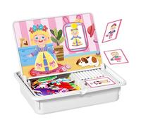 TQEBWUS Magnetic Wooden Dress-up Dolls Toy | Magnetic Dress-up Dolls for Kids Pretend Play Set | Portable Tabletop Jigsaw Travel Activities for Road Trip Home School Outdoor Vacation