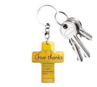 TQEBWUS Religious Keyring, Wooden Jesus Keyring with Biblical Verse, Religious Charm for Bag Wallet Car Suitcase Travel School Church Birthday Easter Prayer, Travel School Party, Thank you,