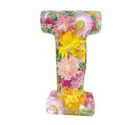 TQEBWUS Resin Flower Night Light - Handmade Floral Resin Letters, Unique Letter Lamps